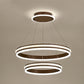 Minimalist Style Tiers Chandelier Lighting Acrylic Parlor LED Ring Suspension Light Fixture Coffee 16"+23.5" Clearhalo 'Ceiling Lights' 'Chandeliers' Lighting' 2618603