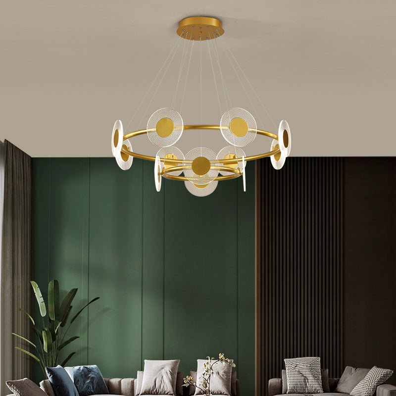 LED Circles Suspension Lamp Minimalistic Acrylic Living Room Chandelier Pendant Light Clearhalo 'Ceiling Lights' 'Chandeliers' Lighting' 2618632