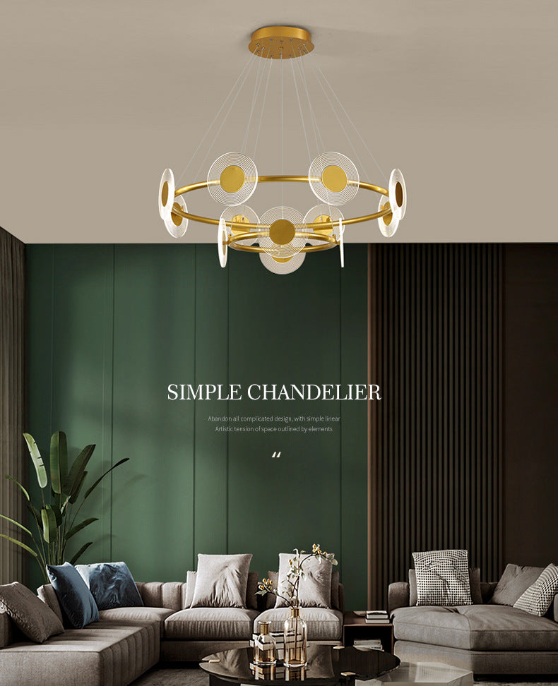 LED Circles Suspension Lamp Minimalistic Acrylic Living Room Chandelier Pendant Light Clearhalo 'Ceiling Lights' 'Chandeliers' Lighting' 2618642