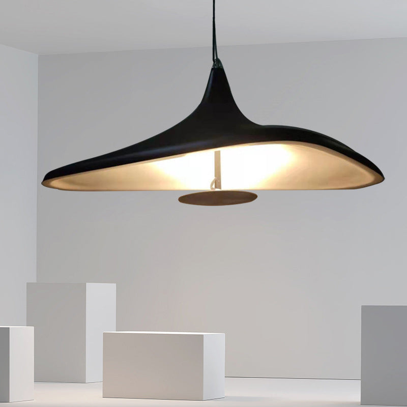 Black Hat Shaped Chandelier Light Fixture Art Deco Resin LED Pendant Lighting for Diner Clearhalo 'Ceiling Lights' 'Chandeliers' Lighting' 2618661