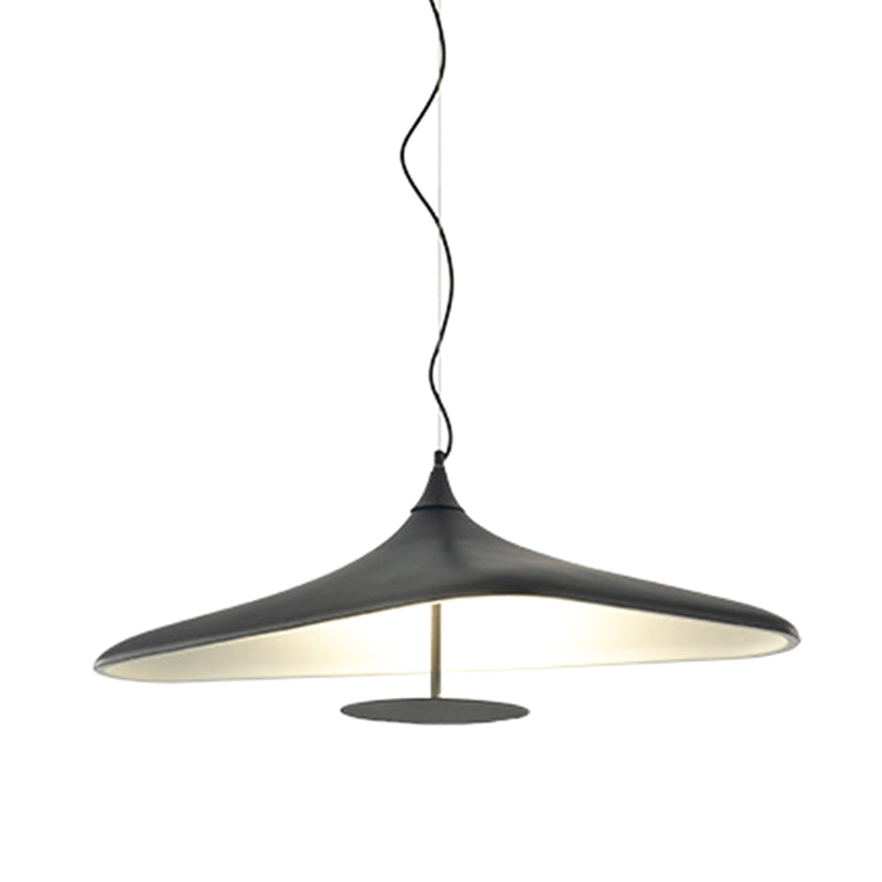 Black Hat Shaped Chandelier Light Fixture Art Deco Resin LED Pendant Lighting for Diner Black 23.5" Clearhalo 'Ceiling Lights' 'Chandeliers' Lighting' 2618662