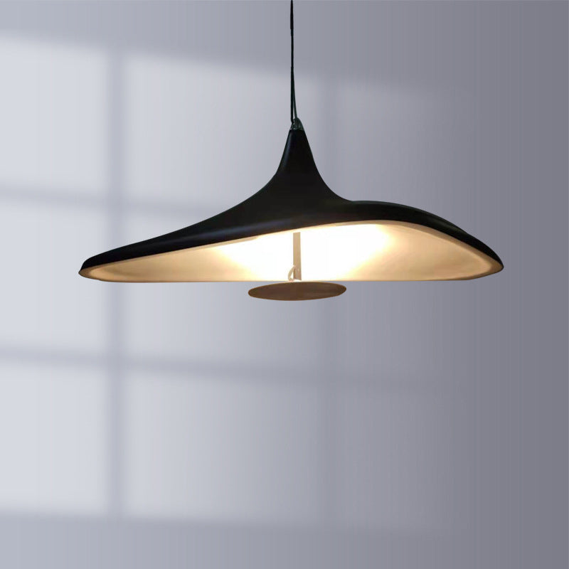 Black Hat Shaped Chandelier Light Fixture Art Deco Resin LED Pendant Lighting for Diner Clearhalo 'Ceiling Lights' 'Chandeliers' Lighting' 2618664