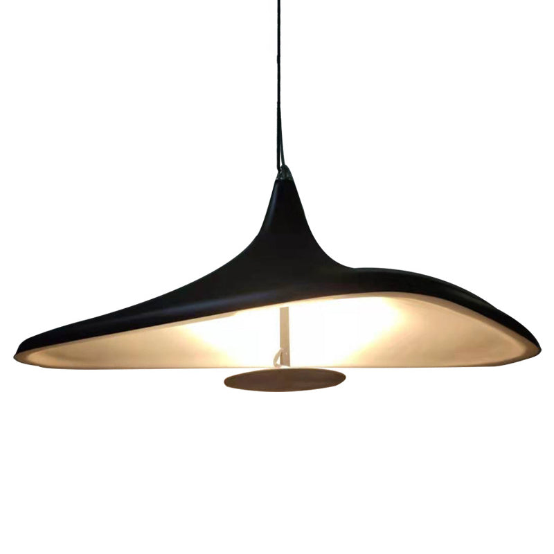 Black Hat Shaped Chandelier Light Fixture Art Deco Resin LED Pendant Lighting for Diner Black 31.5" Clearhalo 'Ceiling Lights' 'Chandeliers' Lighting' 2618667