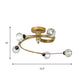 Spiral Semi Flush Traditional Clear/White Glass/Crystal 3/5 Lights Bedroom Ceiling Light Fixture in Brass Clearhalo 'Ceiling Lights' 'Close To Ceiling Lights' 'Close to ceiling' 'Semi-flushmount' Lighting' 261867