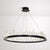 Minimalist Ring-Shape LED Chandelier Crystal Stick Living Room Hanging Light in Black Black Round Clearhalo 'Ceiling Lights' 'Chandeliers' Lighting' 2618688