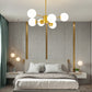 Modern Minimalistic Ball Chandelier Opal Glass Living Room Ceiling Suspension Lamp Clearhalo 'Ceiling Lights' 'Chandeliers' Lighting' 2618748