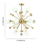 Golden Dandelion Chandelier Minimalist 12-Light Cream Glass Pendant Light for Living Room Clearhalo 'Ceiling Lights' 'Chandeliers' Lighting' 2618776