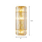 Cylindrical Sconce Lighting Vintage Style Clear Crystal 2/3-Heads Golden Wall Mounted Lamp for Hallway Clearhalo 'Modern wall lights' 'Modern' 'Wall Lamps & Sconces' 'Wall Lights' Lighting' 261878