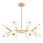 Bean Shaped Chandelier Minimalist Acrylic Bedroom LED Hanging Ceiling Light in Gold 16 Gold Clearhalo 'Ceiling Lights' 'Chandeliers' Lighting' 2618887