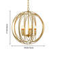Antique Style Globe Chandelier Metal Suspension Light Fixture in Gold for Hallway Clearhalo 'Ceiling Lights' 'Chandeliers' Lighting' options 2619061