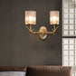 Cylindrical Corridor Wall Mount Light Clear Glass 1/2-Head Vintage Style Wall Sconce in Gold Finish Clearhalo 'Modern wall lights' 'Modern' 'Wall Lamps & Sconces' 'Wall Lights' Lighting' 261925