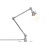 Vintage Diamond Shade Table Lamp Amber/Clear Glass 1 Light Living Room Table Light with Adjustable Arm in Black/Brass Clearhalo 'Lamps' 'Table Lamps' Lighting' 262120