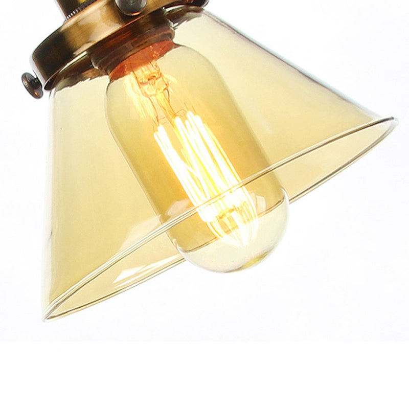 Cone Clear/Amber Glass Table Lamp Warehouse Stylish 1 Light Black/Brass Table Lighting for Study Room Clearhalo 'Lamps' 'Table Lamps' Lighting' 262251