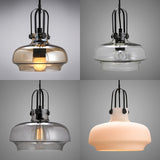1 Light Pendant Lamp with Adjustable Cord Modern Grey/White/Clear Glass Hanging Light Fixture, 7"/9.5"/13" Wide Clearhalo 'Ceiling Lights' 'Glass shade' 'Glass' 'Industrial Pendants' 'Industrial' 'Middle Century Pendants' 'Pendant Lights' 'Pendants' 'Tiffany' Lighting' 26237