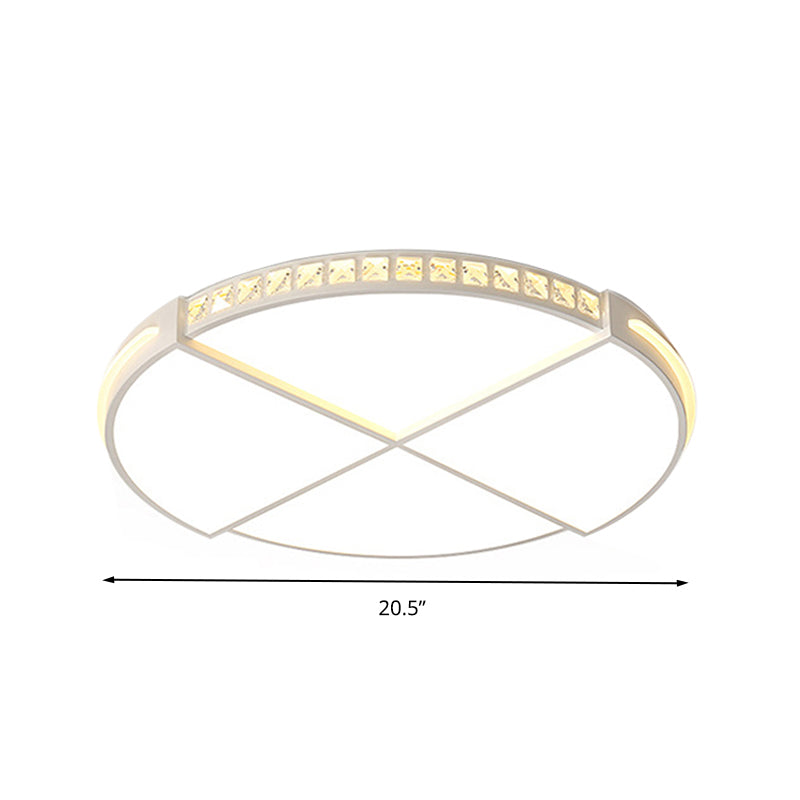 16.5"/20.5" W LED Flush Mount Lamp Simple Round Acrylic Flush Ceiling Light Fixture in White for Bedroom, Warm/White Light Clearhalo 'Ceiling Lights' 'Close To Ceiling Lights' 'Close to ceiling' 'Flush mount' Lighting' 262536