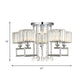 Ribbed Crystal Drum Flush Ceiling Light Modern 4/6-Light Silver Semi Flush Lamp with Scroll Frame Clearhalo 'Ceiling Lights' 'Close To Ceiling Lights' 'Close to ceiling' 'Semi-flushmount' Lighting' 262562