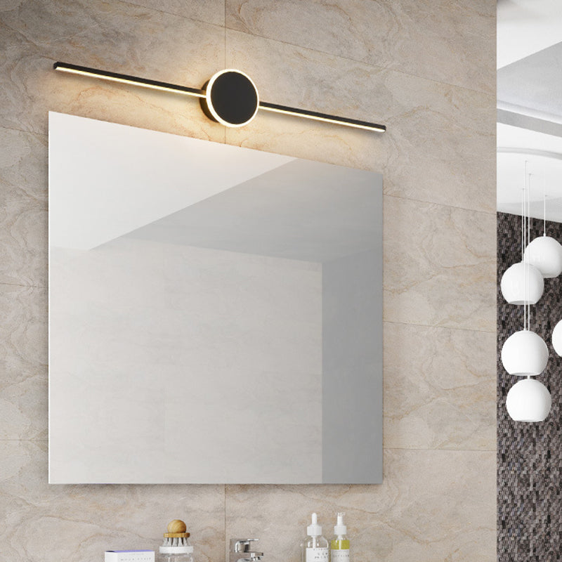 Linear Vanity Wall Light Fixtures Modern Minimalist Style Metal Single Vanity Light Clearhalo 'Vanity Lights' 'Wall Lights' Lighting' 2627052
