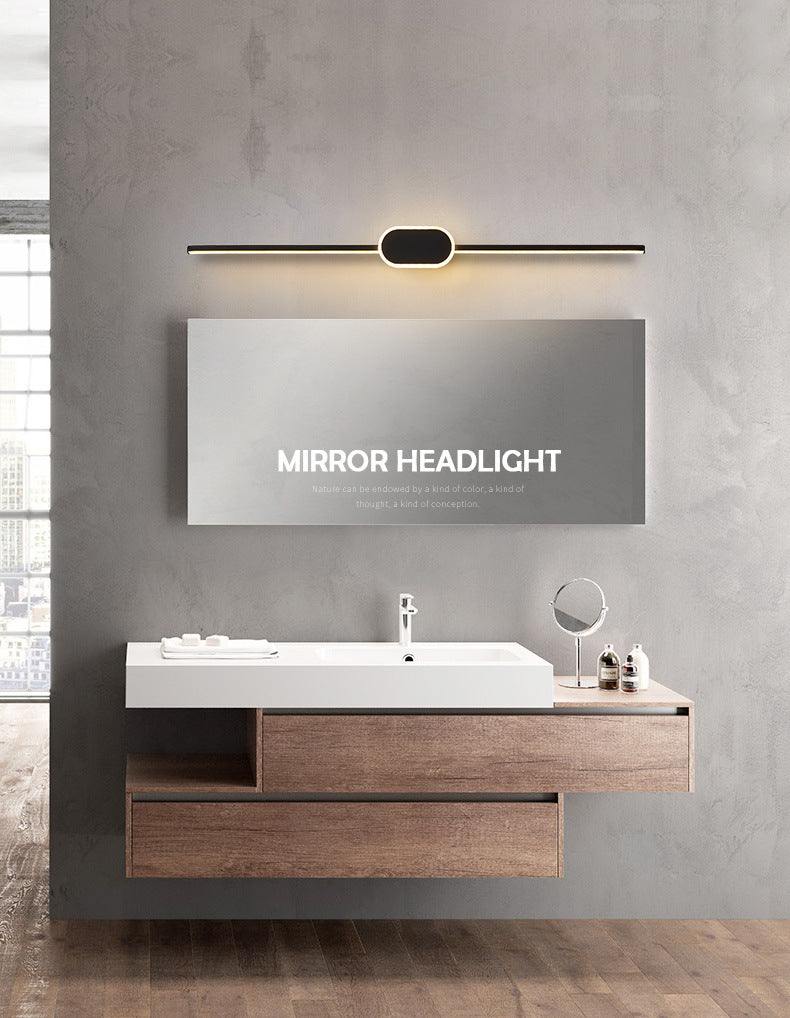 Linear Vanity Wall Light Fixtures Modern Minimalist Style Metal Single Vanity Light Clearhalo 'Vanity Lights' 'Wall Lights' Lighting' 2627061