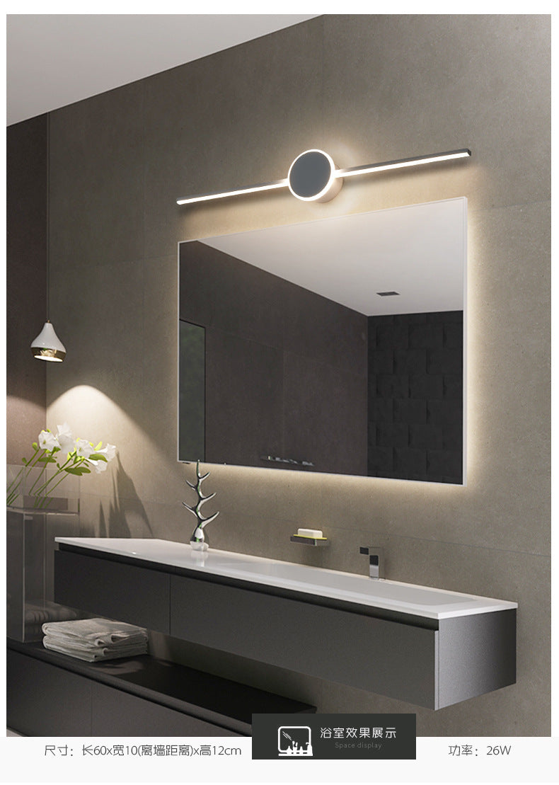 Linear Vanity Wall Light Fixtures Modern Minimalist Style Metal Single Vanity Light Clearhalo 'Vanity Lights' 'Wall Lights' Lighting' 2627064