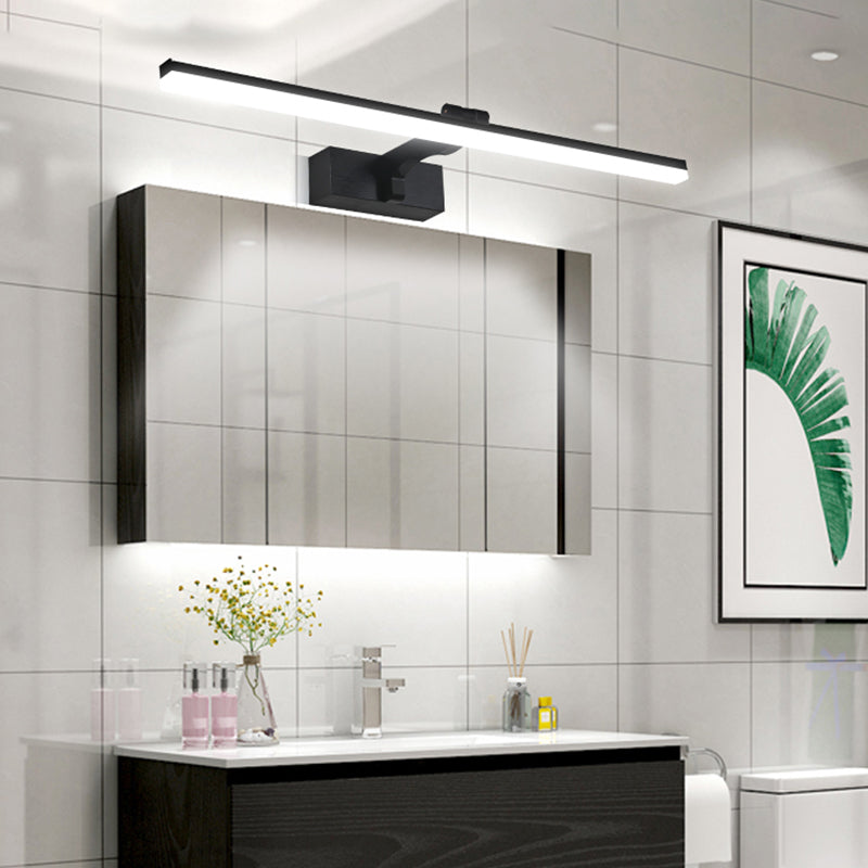 Rectangular Vanity Wall Light Fixtures Nordic Minimalist Style Metal Single Vanity Light Clearhalo 'Vanity Lights' 'Wall Lights' Lighting' 2627081