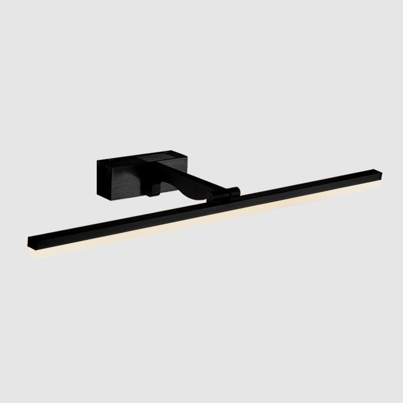 Rectangular Vanity Wall Light Fixtures Nordic Minimalist Style Metal Single Vanity Light Black Third Gear Clearhalo 'Vanity Lights' 'Wall Lights' Lighting' 2627082