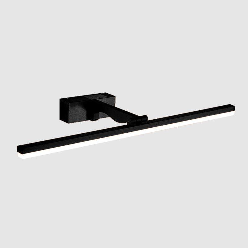 Rectangular Vanity Wall Light Fixtures Nordic Minimalist Style Metal Single Vanity Light Black White Clearhalo 'Vanity Lights' 'Wall Lights' Lighting' 2627083