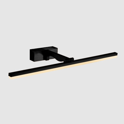 Rectangular Vanity Wall Light Fixtures Nordic Minimalist Style Metal Single Vanity Light Black Warm Clearhalo 'Vanity Lights' 'Wall Lights' Lighting' 2627085