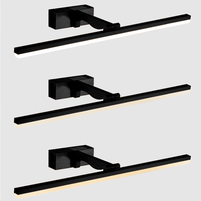 Rectangular Vanity Wall Light Fixtures Nordic Minimalist Style Metal Single Vanity Light Clearhalo 'Vanity Lights' 'Wall Lights' Lighting' 2627086