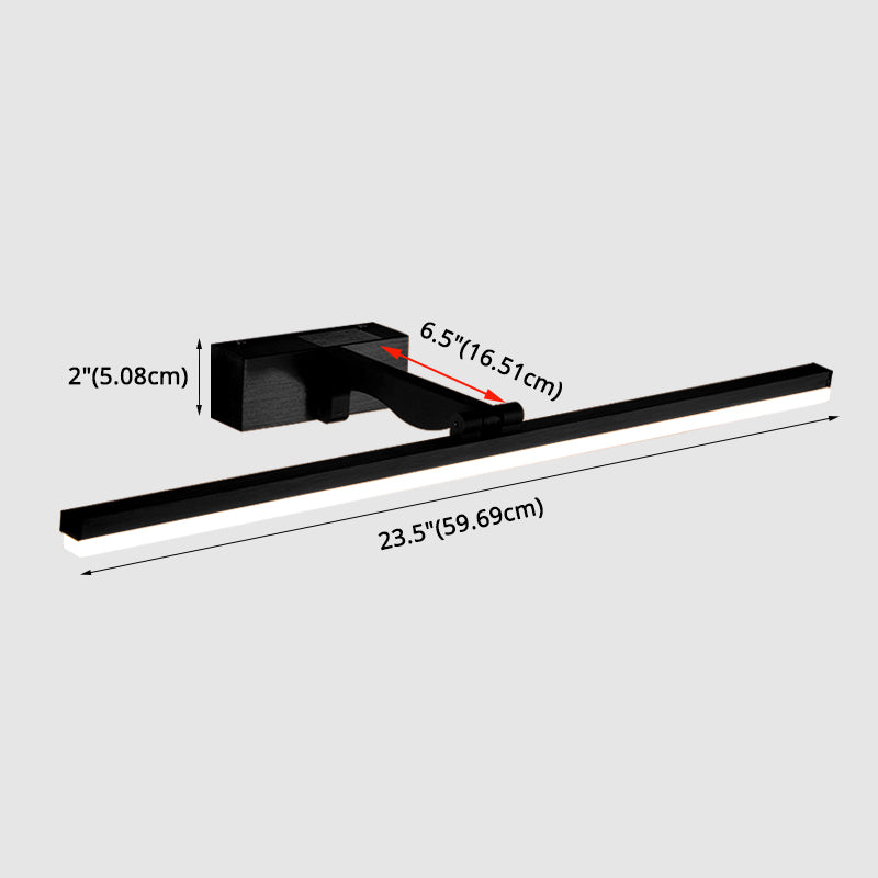 Rectangular Vanity Wall Light Fixtures Nordic Minimalist Style Metal Single Vanity Light Clearhalo 'Vanity Lights' 'Wall Lights' Lighting' 2627092