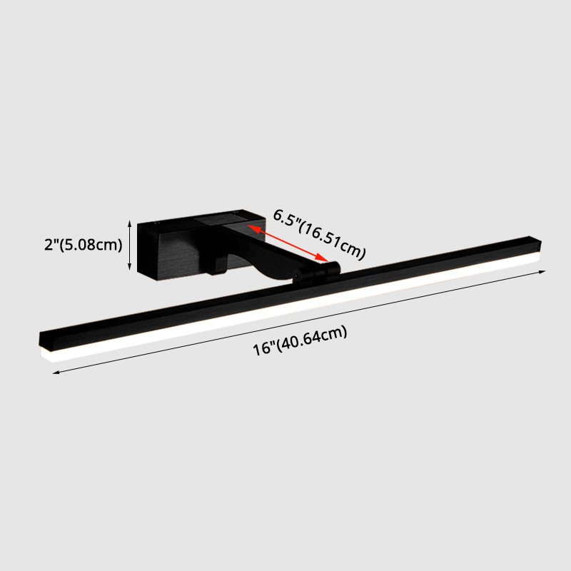 Rectangular Vanity Wall Light Fixtures Nordic Minimalist Style Metal Single Vanity Light Clearhalo 'Vanity Lights' 'Wall Lights' Lighting' 2627094