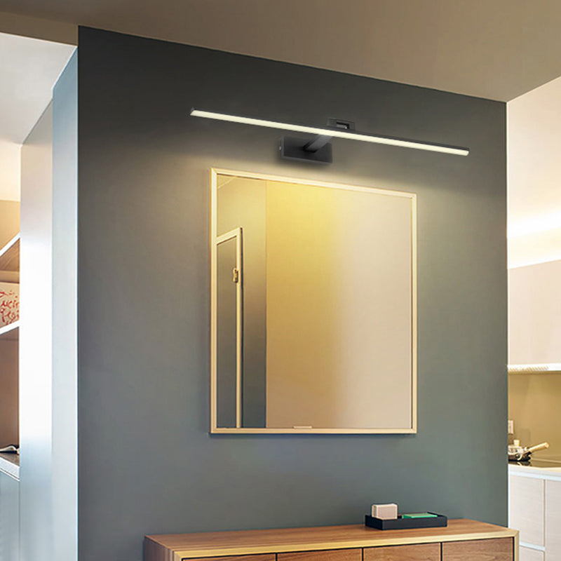 Linear LED Vanity Light Fixtures Modern Minimalist Style Metal Single Vanity Light Clearhalo 'Vanity Lights' 'Wall Lights' Lighting' 2627116