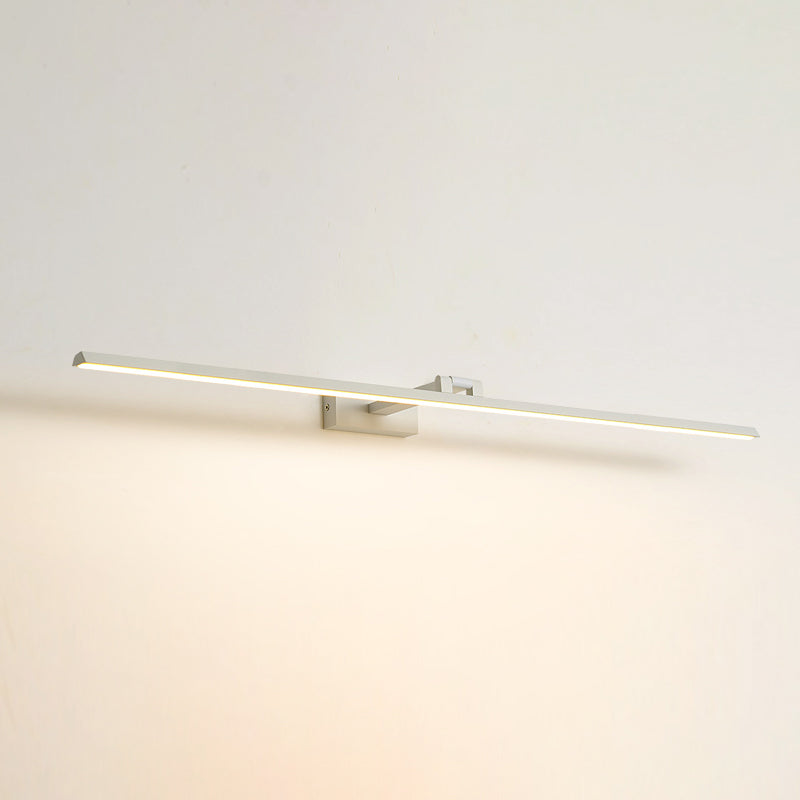 Linear LED Vanity Light Fixtures Modern Minimalist Style Metal Single Vanity Light White 39" Natural Clearhalo 'Vanity Lights' 'Wall Lights' Lighting' 2627134