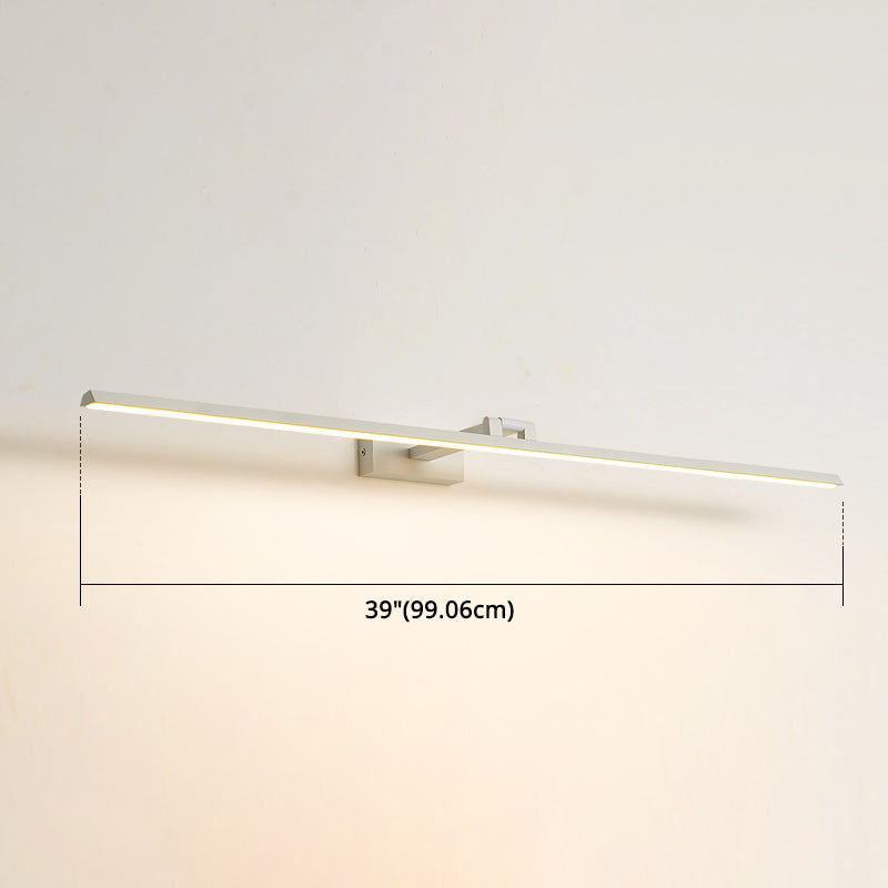 Linear LED Vanity Light Fixtures Modern Minimalist Style Metal Single Vanity Light Clearhalo 'Vanity Lights' 'Wall Lights' Lighting' 2627135