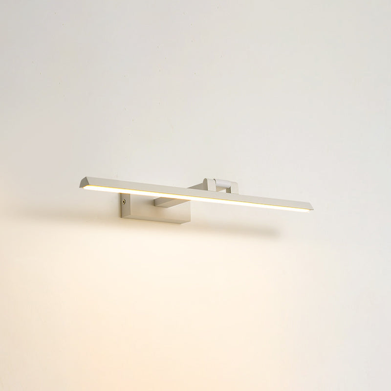 Linear LED Vanity Light Fixtures Modern Minimalist Style Metal Single Vanity Light White 16" Natural Clearhalo 'Vanity Lights' 'Wall Lights' Lighting' 2627139
