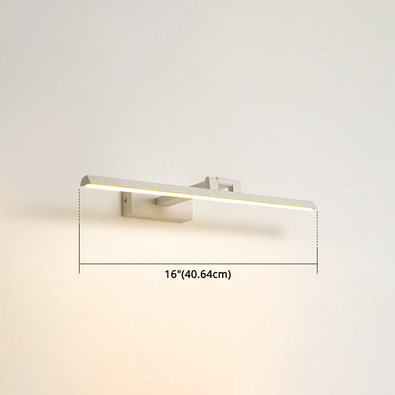 Linear LED Vanity Light Fixtures Modern Minimalist Style Metal Single Vanity Light Clearhalo 'Vanity Lights' 'Wall Lights' Lighting' 2627142