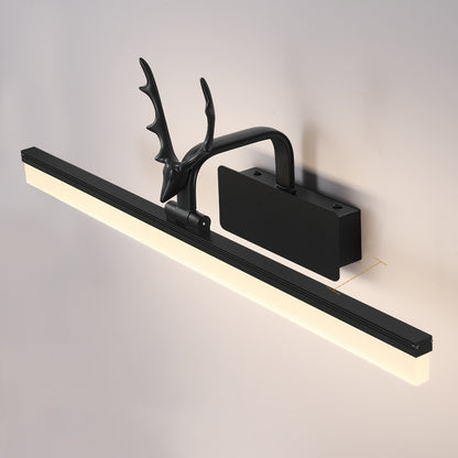 Nordic Light Extravagant Style Rectangular Vanity Wall Light Metal Single Vanity Light Black Clearhalo 'Vanity Lights' 'Wall Lights' Lighting' 2627163