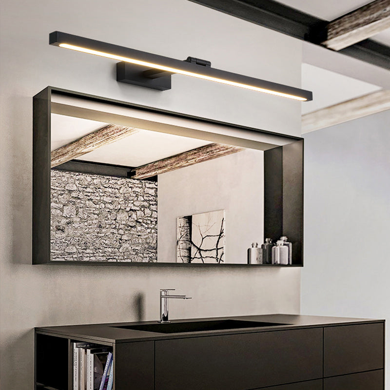 Rectangular Vanity Wall Light Fixtures Nordic Minimalist Style Aluminum Single Vanity Light Clearhalo 'Vanity Lights' 'Wall Lights' Lighting' 2627207