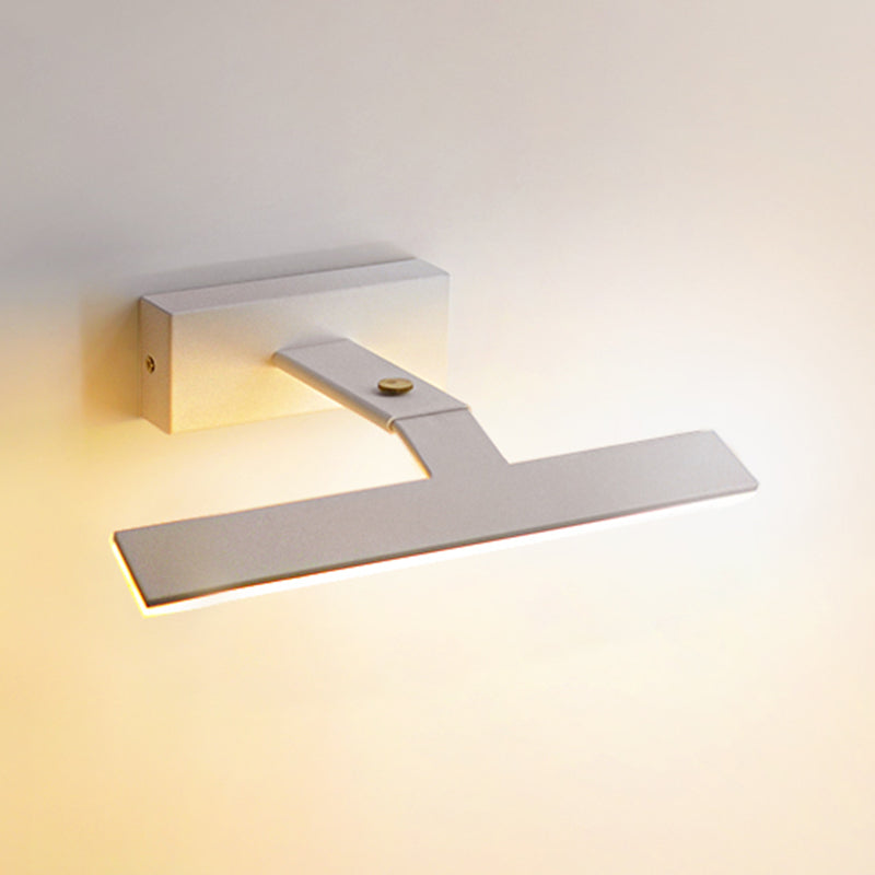 Armed Vanity Wall Light Fixtures Nordic Minimalist Style Aluminum Single Vanity Light White 17" Warm Clearhalo 'Vanity Lights' 'Wall Lights' Lighting' 2627280