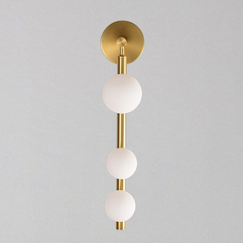 Spherical Vanity Wall Light Modern Luxury Style Glass 3 Light Vanity Light Gold Clearhalo 'Vanity Lights' 'Wall Lights' Lighting' 2627344