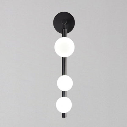 Spherical Vanity Wall Light Modern Luxury Style Glass 3 Light Vanity Light Black Clearhalo 'Vanity Lights' 'Wall Lights' Lighting' 2627345
