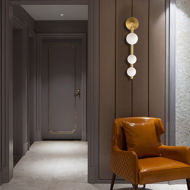 Spherical Vanity Wall Light Modern Luxury Style Glass 3 Light Vanity Light Clearhalo 'Vanity Lights' 'Wall Lights' Lighting' 2627346