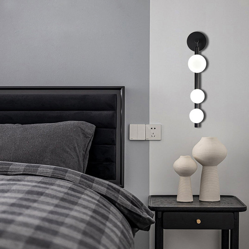 Spherical Vanity Wall Light Modern Luxury Style Glass 3 Light Vanity Light Clearhalo 'Vanity Lights' 'Wall Lights' Lighting' 2627347