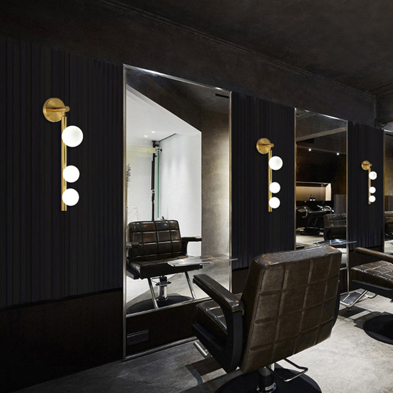 Spherical Vanity Wall Light Modern Luxury Style Glass 3 Light Vanity Light Clearhalo 'Vanity Lights' 'Wall Lights' Lighting' 2627348