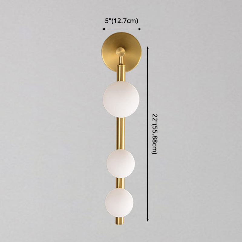 Spherical Vanity Wall Light Modern Luxury Style Glass 3 Light Vanity Light Clearhalo 'Vanity Lights' 'Wall Lights' Lighting' 2627350