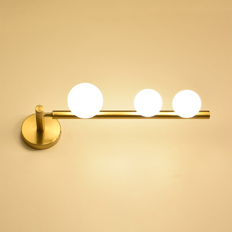 Spherical Vanity Wall Light Modern Luxury Style Glass 3 Light Vanity Light Clearhalo 'Vanity Lights' 'Wall Lights' Lighting' 2627352