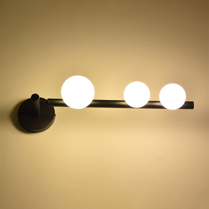 Spherical Vanity Wall Light Modern Luxury Style Glass 3 Light Vanity Light Clearhalo 'Vanity Lights' 'Wall Lights' Lighting' 2627353