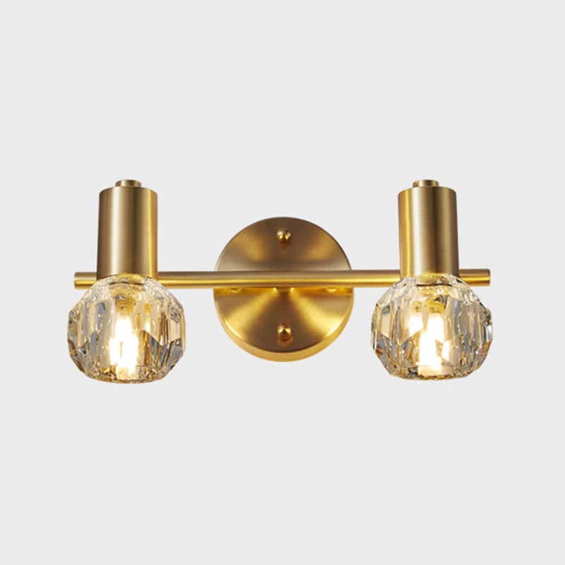 Circle Vanity Wall Light Fixtures Modern Luxury Style Copper Vanity Lights 2.0 Brass Clearhalo 'Vanity Lights' 'Wall Lights' Lighting' 2627371