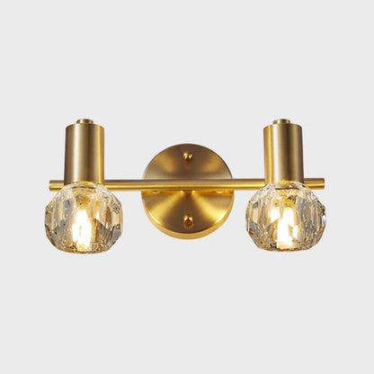 Circle Vanity Wall Light Fixtures Modern Luxury Style Copper Vanity Lights 2.0 Brass Clearhalo 'Vanity Lights' 'Wall Lights' Lighting' 2627371