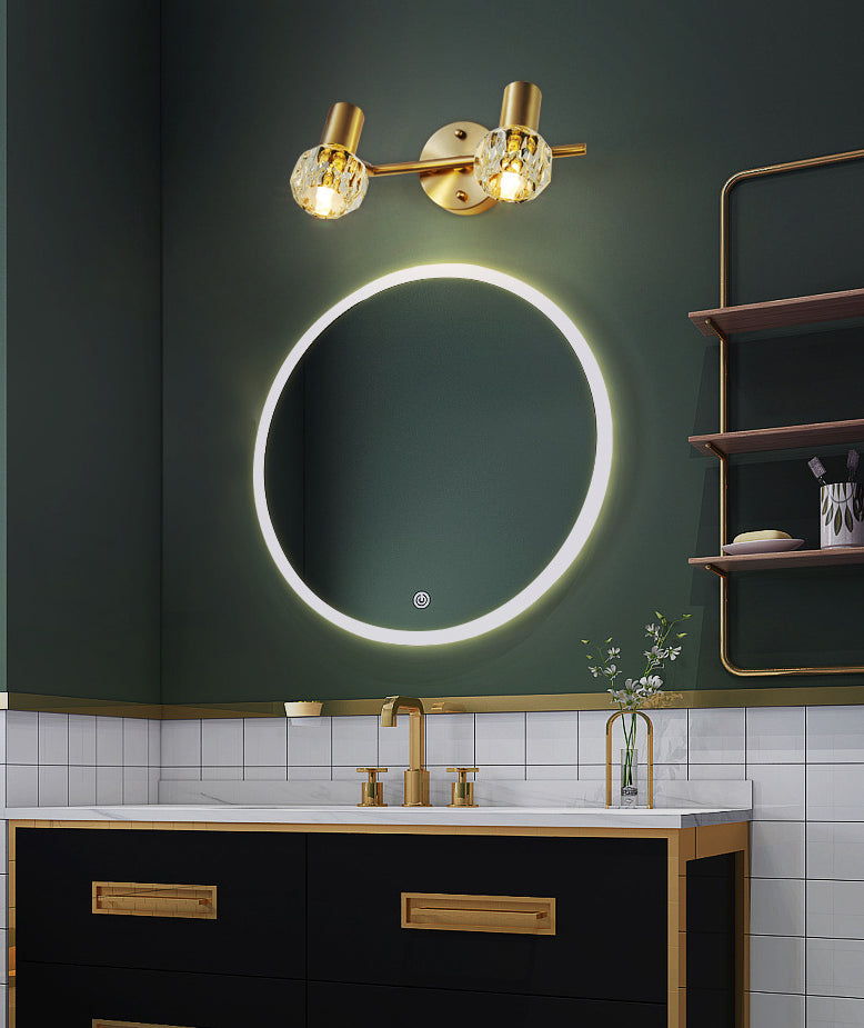 Circle Vanity Wall Light Fixtures Modern Luxury Style Copper Vanity Lights Clearhalo 'Vanity Lights' 'Wall Lights' Lighting' 2627380