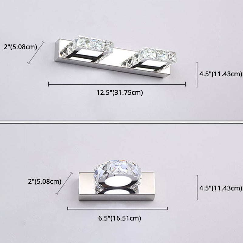 Circle Vanity Wall Light Fixtures Modern Minimalist Style Crystal Vanity Light Clearhalo 'Vanity Lights' 'Wall Lights' Lighting' 2627449